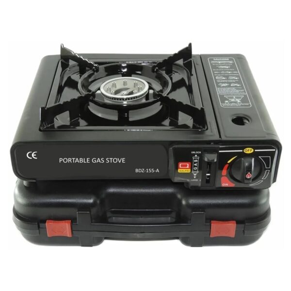 Portable Camping Gas Stove Cooking Gas burner with Carrying Case for Outdoor Camping Hiking Trekking - (Pack of 1, Black, 34 x 26 x 7.5 cm) - Image 2