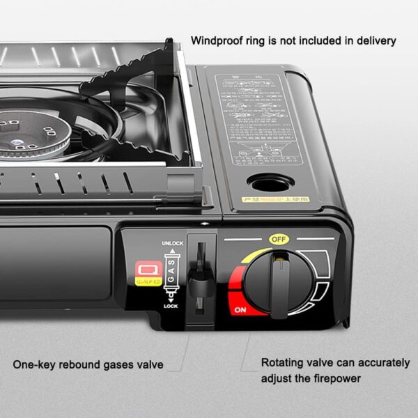 Portable Camping Gas Stove Cooking Gas burner with Carrying Case for Outdoor Camping Hiking Trekking - (Pack of 1, Black, 34 x 26 x 7.5 cm) - Image 6