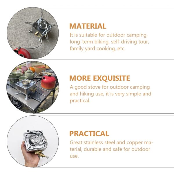 Stainless Steel Portable Camping Stove Outdoor Stove Portable Camping Gas Stove Camping Cooker Burner - Image 5