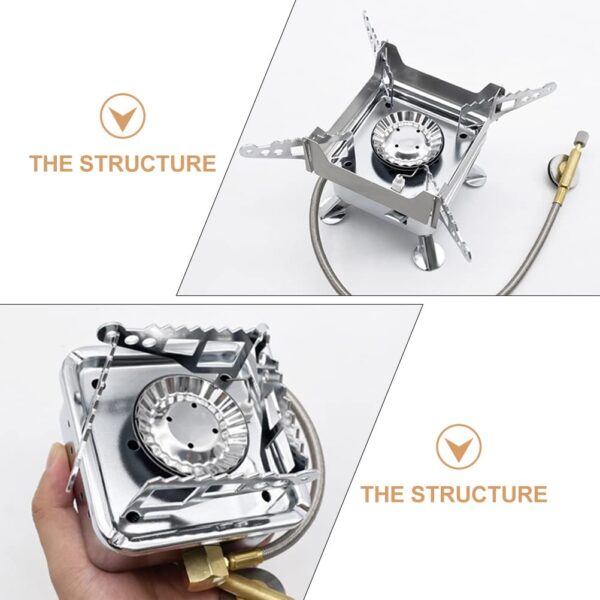 Stainless Steel Portable Camping Stove Outdoor Stove Portable Camping Gas Stove Camping Cooker Burner - Image 9