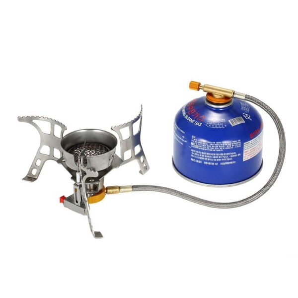 Backpacking Stove with Propane & Butane Adapter, Portable Camping Gas Stove, Mini Camp Stove with Piezo Ignition & Carry Bag for Outdoor Cooking Picnic Camping Hiking - Image 3