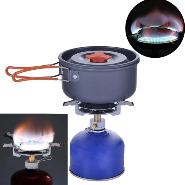 Camping Stove with Butane Adapter - Lightweight Backpacking Stove for Hiking & Travel - Image 2