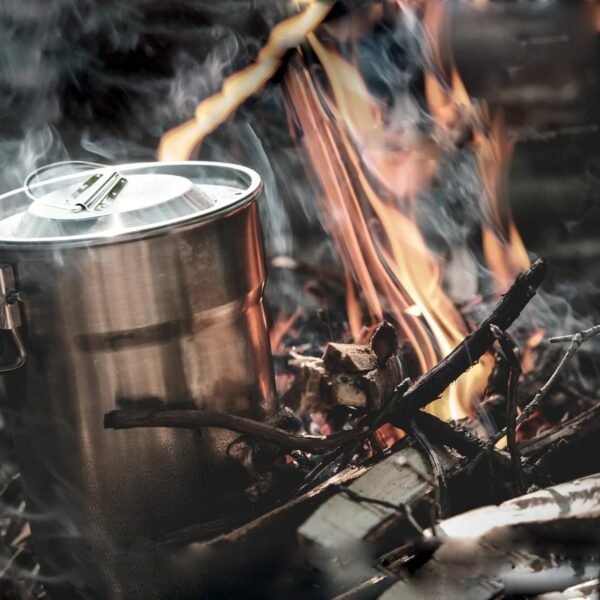 2Pcs Foldable Camping Cups and Mugs Pot 304-Food-Grade Stainless Steel Outdoor-cookware-Set with Vented lid - Image 5