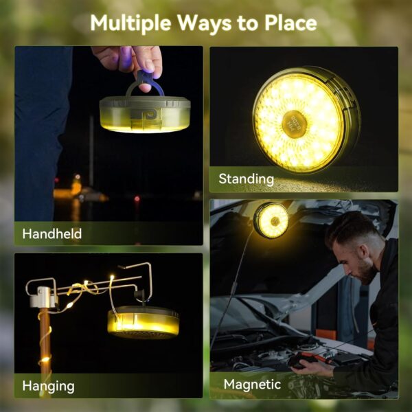 Camp String Lights,Outdoor Waterproof Stowable String Light, Portable String Lights, Retractable LED Tent Camping Fairy Lights, LED String Lights for Hiking Garden Party - Image 2